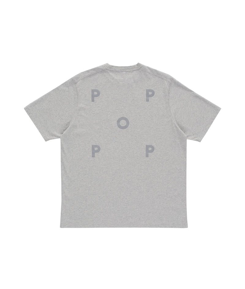 POP TRADING CO/ポップトレーディングカンパニー/Pop Reflective Logo T-Shirt Grey Heather グレー M