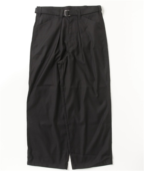 B omnivore/ビーオムニボー/TR BELT LOOSE PANTS ベルトルーズパンツ　スラックス BLACK S