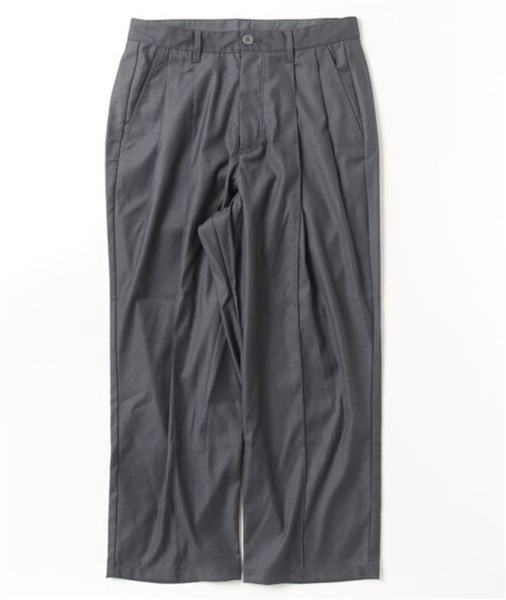 B omnivore/ビーオムニボー/TR 2TACK PANTS　タックパンツ　スラックス GRAY S