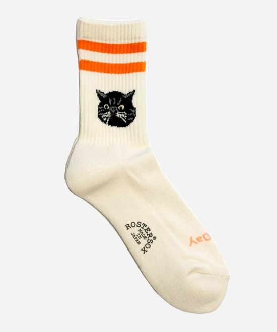 ROSTER SOX/ロスターソックス  猫  メンズ　レディース オレンジ 1