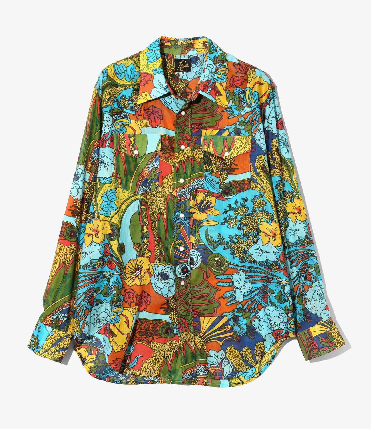 NEEDLES/ニードルズ/WESTERN SHIRT - PRINTED COTTON LAWN / FLORAL ウエスタンシャツ Blue M