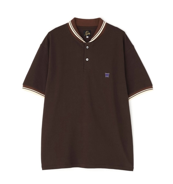 NEEDLES×BEAVER/ニードルズ×ビーバー/別注SHAWL COLLAR S/S POLO - COTTON PIQUE -BROWN- ポロシャツ BROWN S