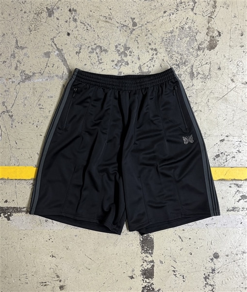 NEEDLES×BEAVER/ニードルズ×ビーバー/別注H.D. TRACK SHORTS - POLY SMOOTH -BLACK- BLACK XS