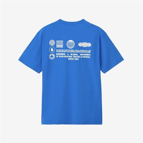 THE NORTH FACE/ザ・ノースフェイス/S/S FD Globe Grid Cotton Teeショートスリーブフラッシュドライグローブグリッドコットンティー ブルー M