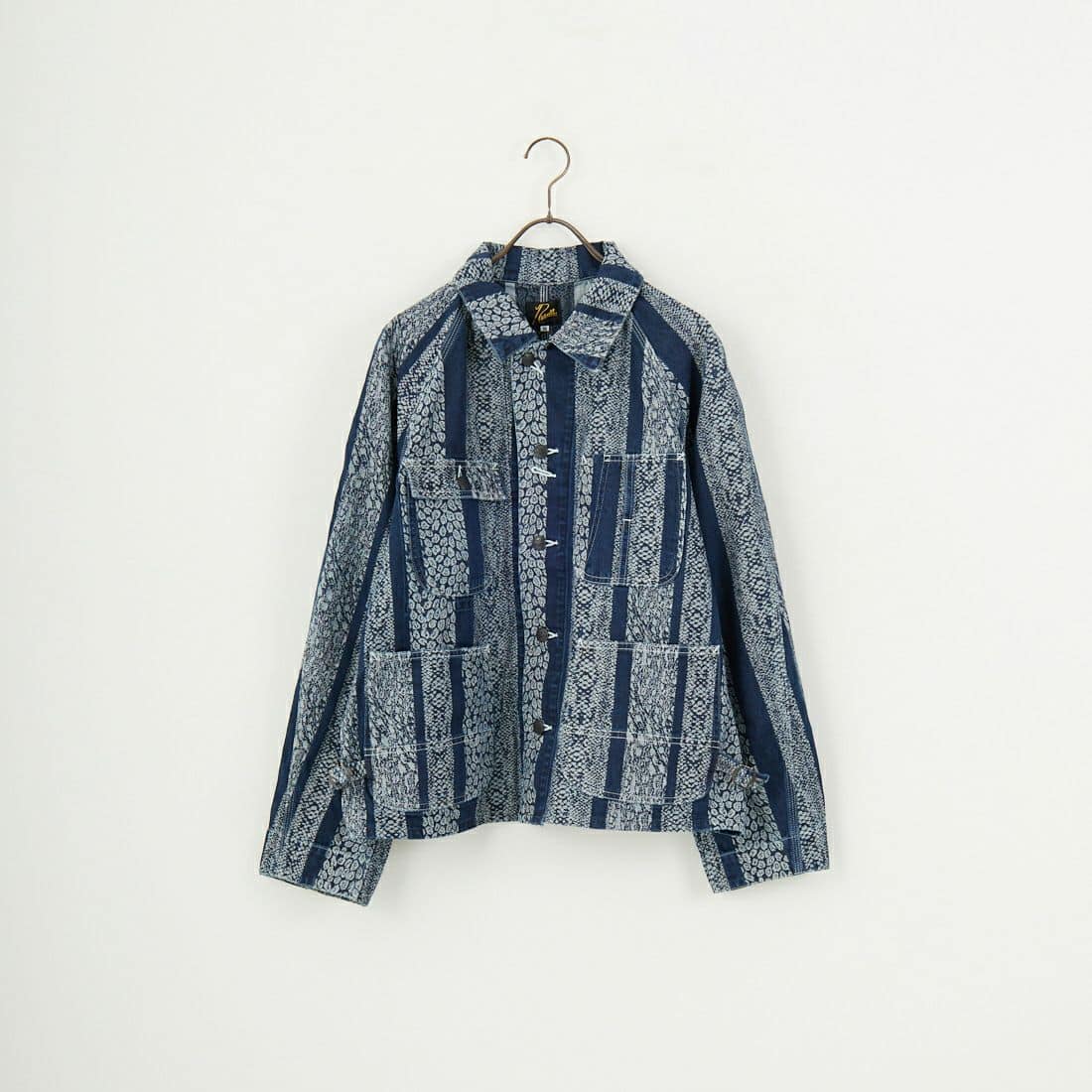 Needles/ニードルズ　Short Coverall-10oz Denim / Python Jacquard　25ss パイソン柄ショートカバーオールジャケット インディゴ M