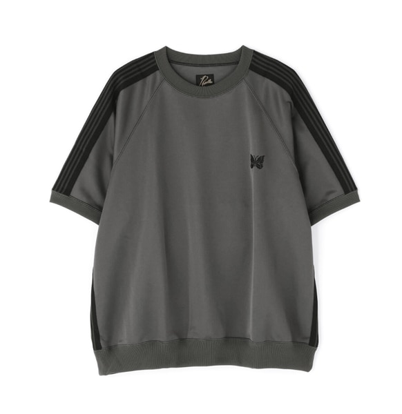 NEEDLES×BEAVER/ニードルズ×ビーバー/別注TRACK S/S CREW NECK SHIRT - POLY SMOOTH. -CHARCOAL- CHARCOAL M