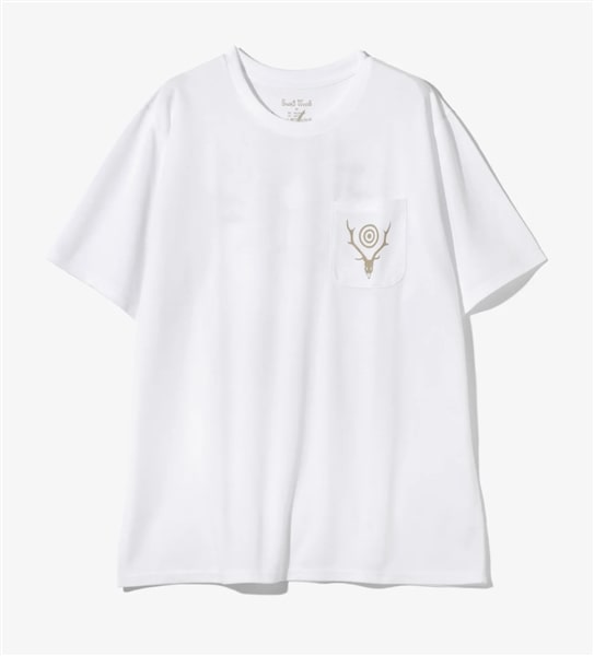 SOUTH2 WEST8/サウスツーウエストエイト/S/S ROUND POCKET TEE - CIRCLE HORN WHITE M