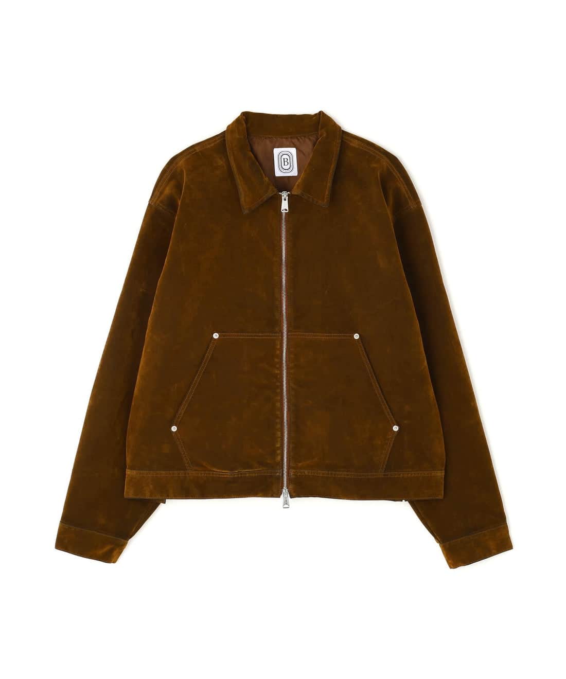 B omnivore/ビーオムニボー/FLOCKY DENIM COVER JACKET フロッキーデニムカバージャケット ブラウン M