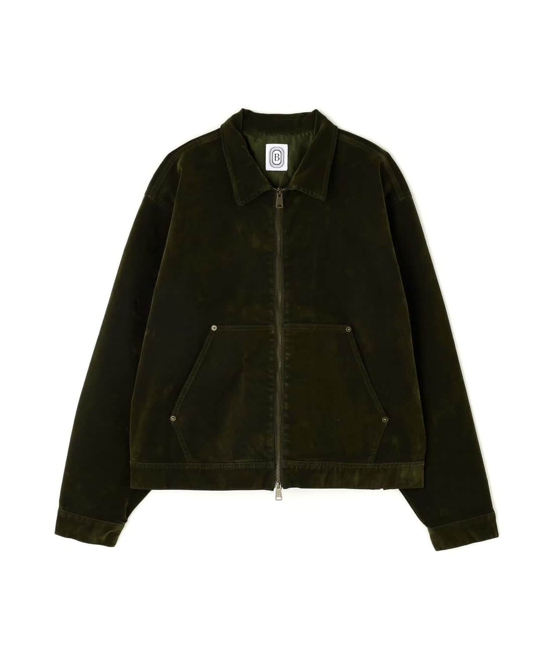 B omnivore/ビーオムニボー/FLOCKY DENIM COVER JACKET フロッキーデニムカバージャケット オリーブ M