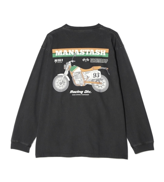 MANASTASH/マナスタッシュ/PUMICE L/S TEE RACING DIV. BLACK S