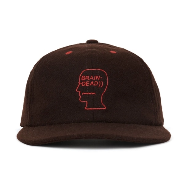 BRAIN DEAD/ブレインデッド/FLANNEL CLASSIC LOGOHEAD 6 PANEL HAT - BROWN BROWN FREE
