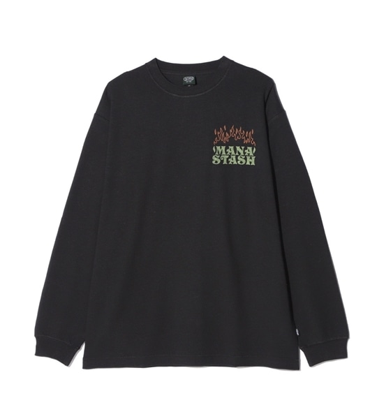 MANASTASH/マナスタッシュ/HEMP L/S TEE LAY A FIRE BLACK S