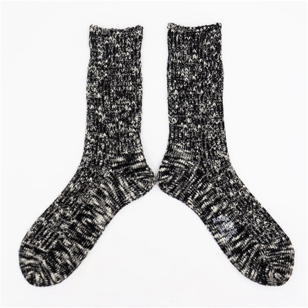 ROSTER SOX/ロスターソックス/BIG SLUB 60 RIB メンズ　レディース BLACK 1