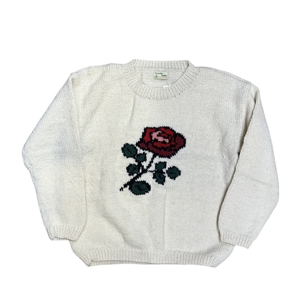 MacMahon Knitting Mills /マクマホンニッティングミルズ/Crew Neck Knit-ROSE WHITE FREE