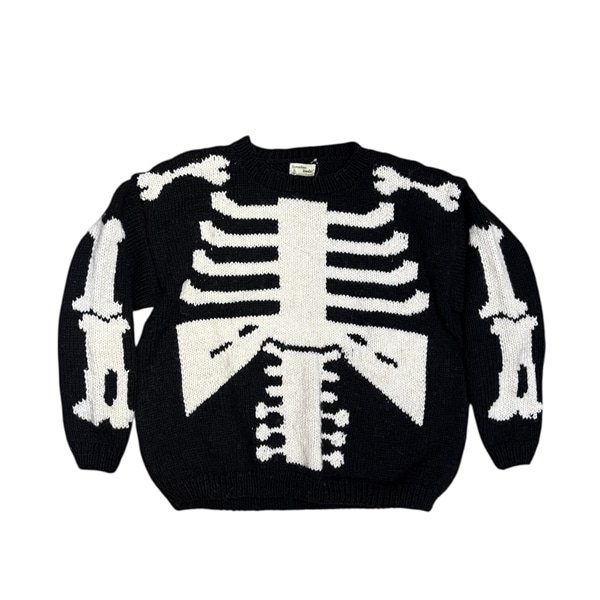 MacMahon Knitting Mills /マクマホンニッティングミルズ/Crew Neck Knit-Bone BLACK FREE