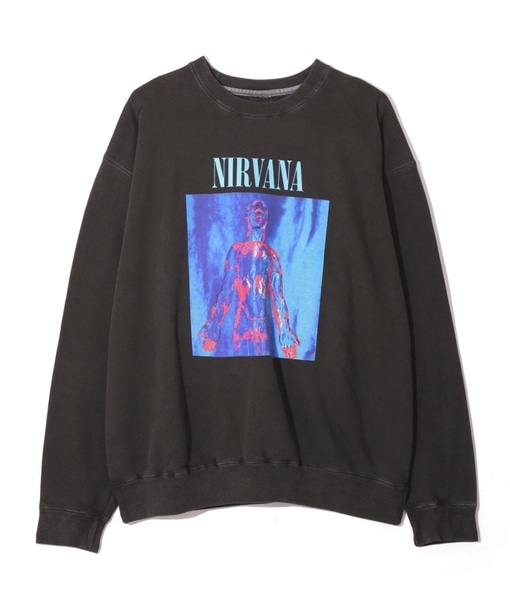 MANASTASH/マナスタッシュ/NIRVANA/ニルヴァーナ/SLIVER SWEAT CREW/コラボスウェット《メンズ・ウィメンズ・ユニセックス》 ブラック M