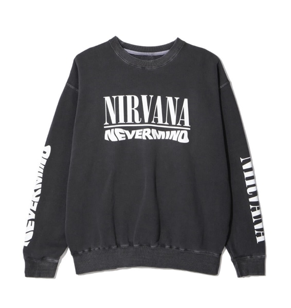 MANASTASH/マナスタッシュ/NIRVANA/ニルヴァーナ/NEVERMIND SWEAT CREW/コラボスウェット《メンズ・ウィメンズ・ユニセックス》 ブラック M
