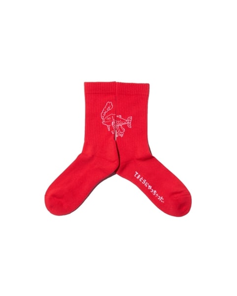 CHAOS FISHING CLUB/カオスフィッシングクラブ/1Pac Osakanakun Socks レッド FREE