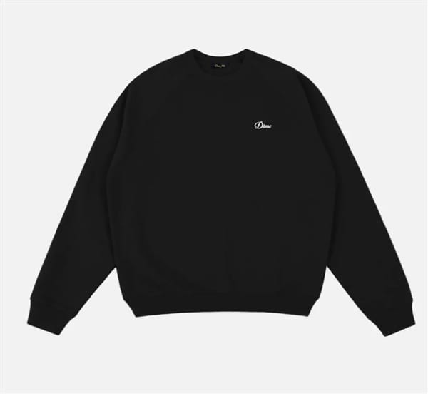 Dime/ダイム/Cursive Small Logo Crewneck BLACK S