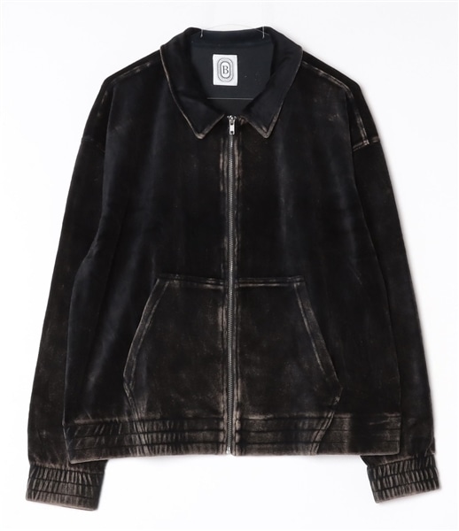 B omnivore/ビーオムニボー/velours jacket ベロアジャケット ブラック M
