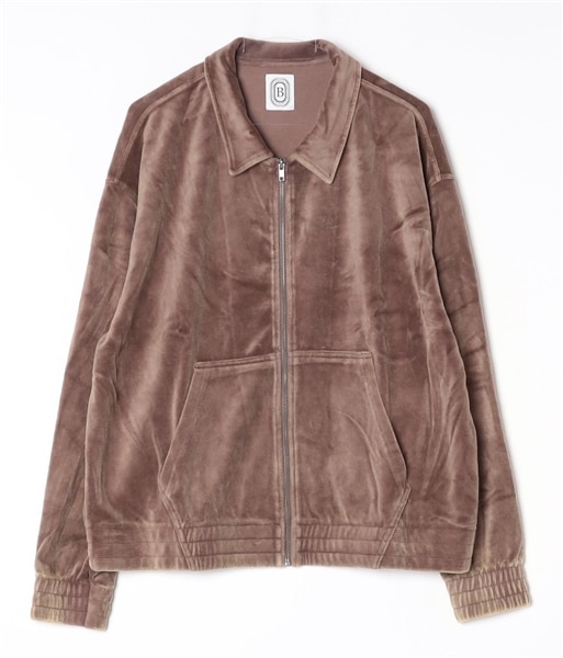 B omnivore/ビーオムニボー/velours jacket ベロアジャケット ブラウン M