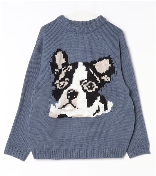 B omnivore/ビーオムニボー/DOG KNIT ドッグニット ブルー M