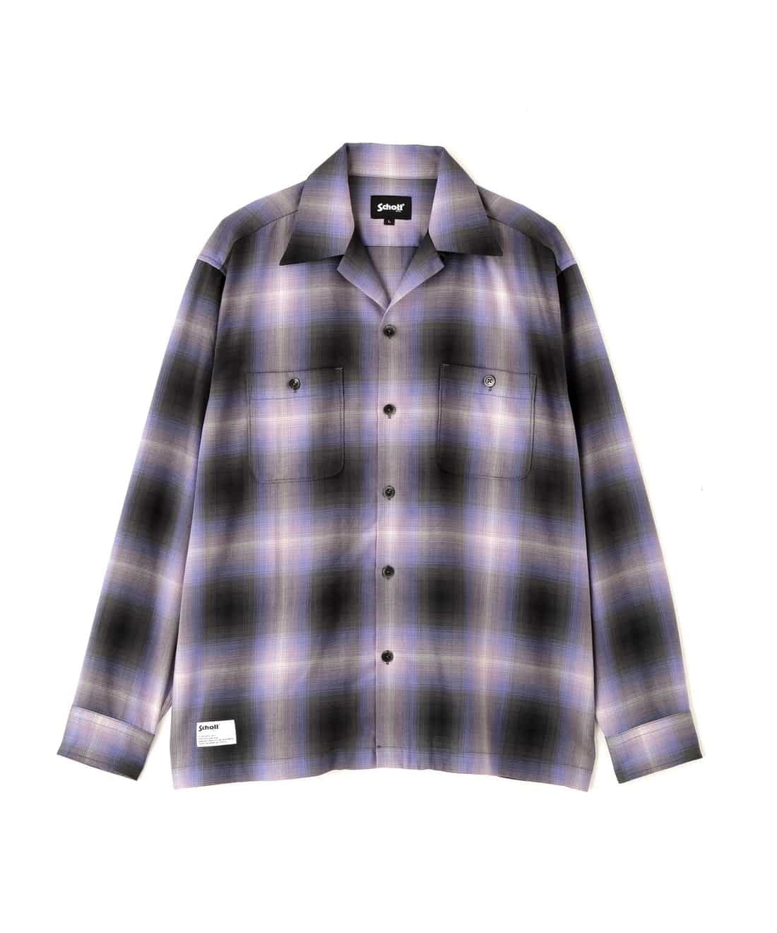 Schott/ショット/OMBRE CHECK SHIRT/オンブレチェックシャツ ラベンダー M