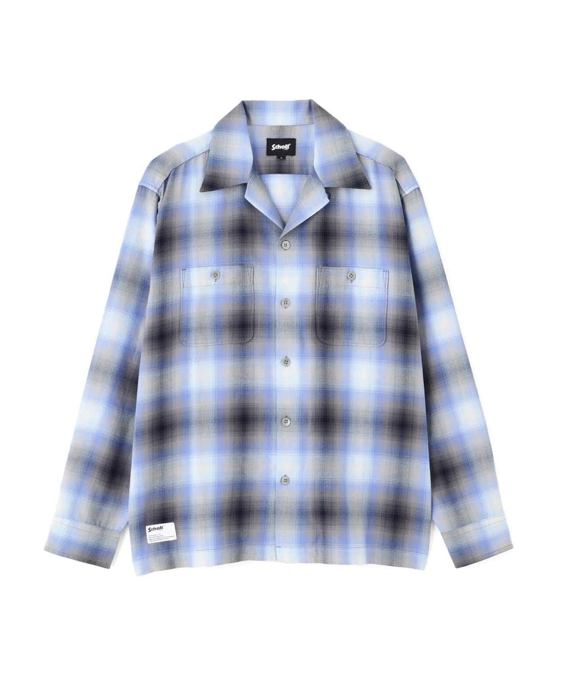 Schott/ショット/OMBRE CHECK SHIRT/オンブレチェックシャツ ライトブルー M