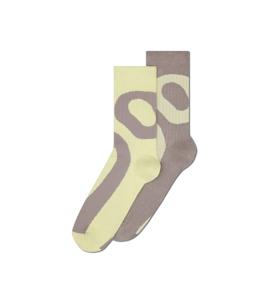 On/オン/Liquid Logo Sock High 2P リキッド ロゴソックス ハイ 2パック Zinc | Linen XS