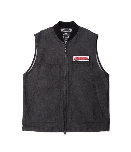MANASTASH/マナスタッシュ/PATCHED LOGO WORK VEST ブラック S