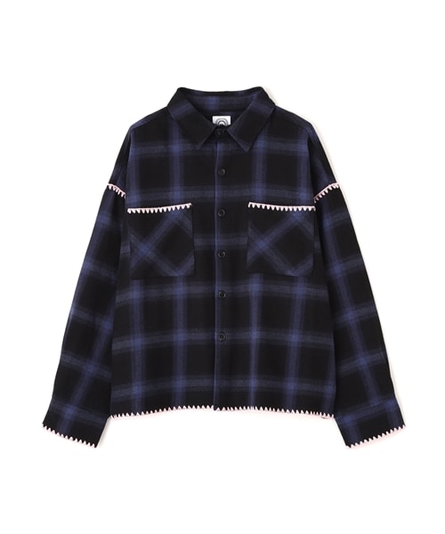 B omnivore/ビーオムニボー/HAND STITCH SHIRT ハンドステッチシャツ ブルー M