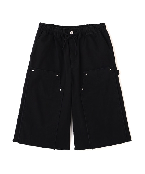 B omnivore/ビーオムニボー/W KNEE SHORTS RIP STOP ダブルニーショーツリップストップ BLACK M