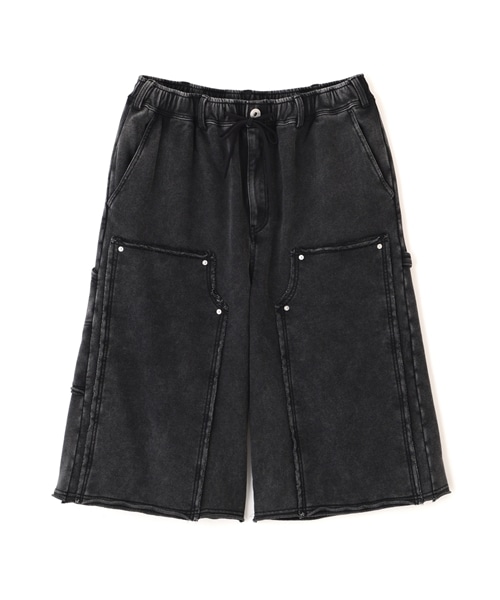 B omnivore/ビーオムニボー/W KNEE SHORTS SWT ダブルニーショーツスウェット BLACK M