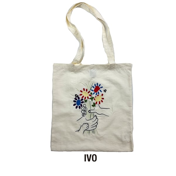 NOT OEM（ノットオーイーエム）/「花束」/TOTO BAG トートバッグ IVORY FREE