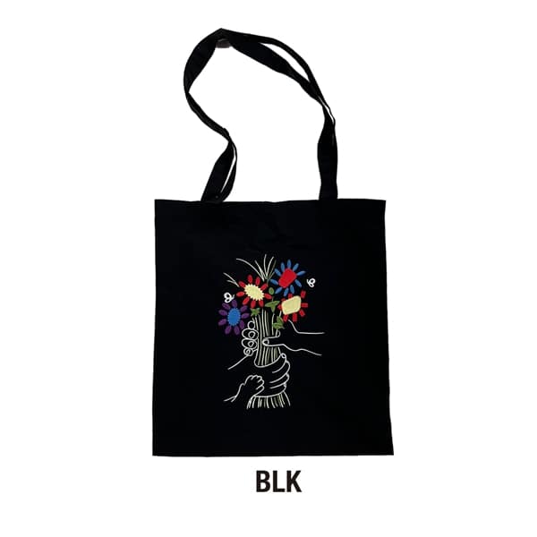 NOT OEM（ノットオーイーエム）/「花束」/TOTO BAG トートバッグ BLACK FREE