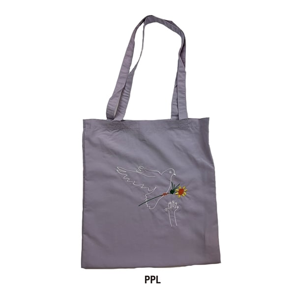 NOT OEM（ノットオーイーエム）/「鳩」/TOTO BAG トートバッグ PURPLE FREE