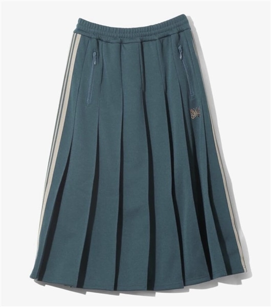 NEEDLES/ニードルズ/Pleated Track Skirt - Poly Smooth -GREEN- トラックスカート レディース GREEN 1