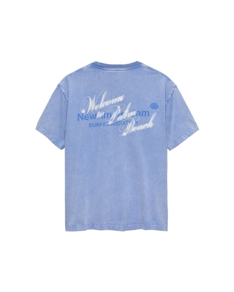New Amsterdam Surf Association/ニューアムステルダムサーフアソシエーション/WELCOME TO PALMBEACH TEE BLUE BLUE S