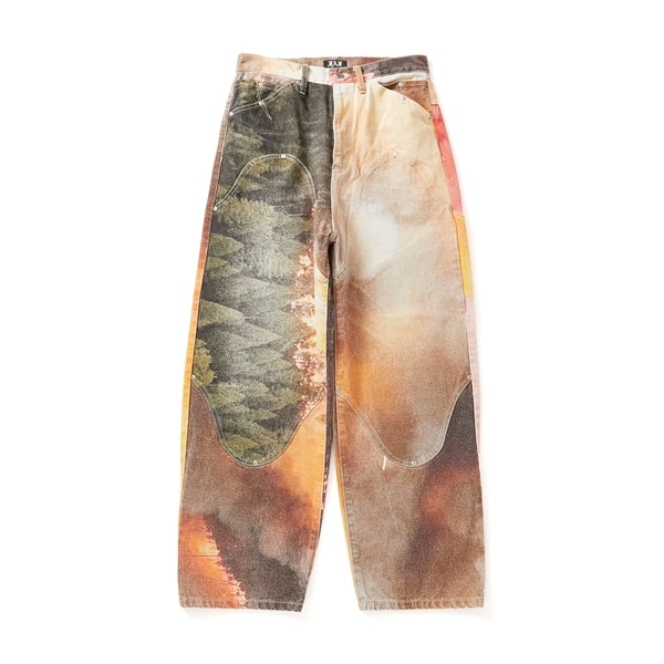 FAF/エフエーエフ(Fake As Flowers/フェイクアスフラワーズ)/NEWCOMMUNE Baggy Denim Pants -Forest- バギーデニムパンツ Forest 1