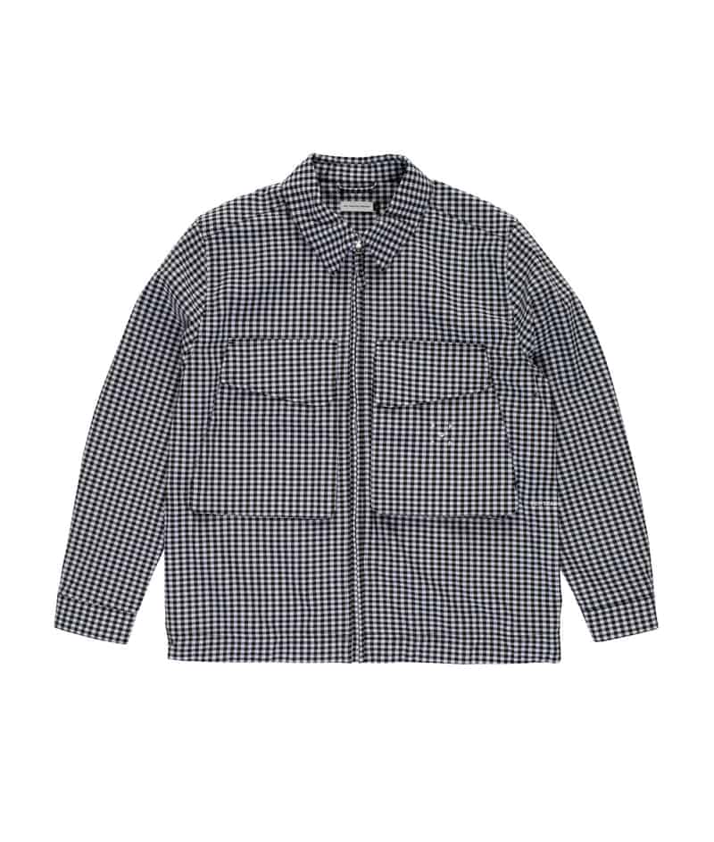 POP TRADING CO/ポップトレーディングカンパニー/GINGHAM BOXER OVERSHIRT BLACK/OFF WHITE BLACK M