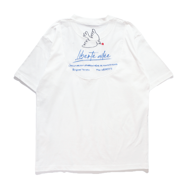 The NERDYS/ナーディーズ/Brigitte Tanaka×The NERDYS PICASO back T-shirt ブリジットタナカ White S