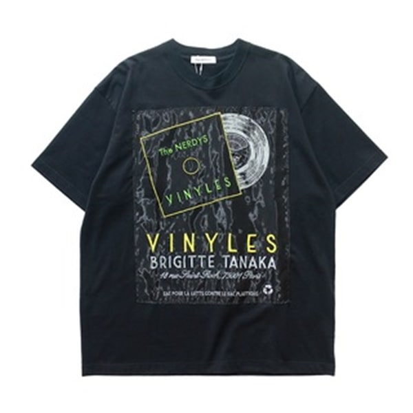 The NERDYS/ナーディーズ/Brigitte Tanaka×The NERDYS VINYLES T-shirt ブリジットタナカ Black S