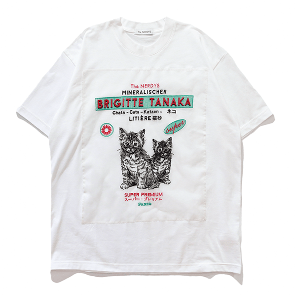 The NERDYS/ナーディーズ/Brigitte Tanaka×The NERDYS CATS T-shirt ブリジットタナカ White S
