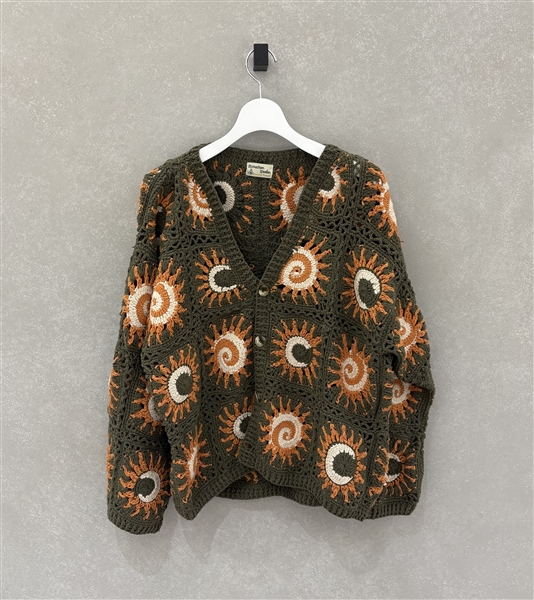 MacMahon Knitting Mills /マクマホンニッティングミルズ/Moon&Sun  Cardigan OLIVE FREE