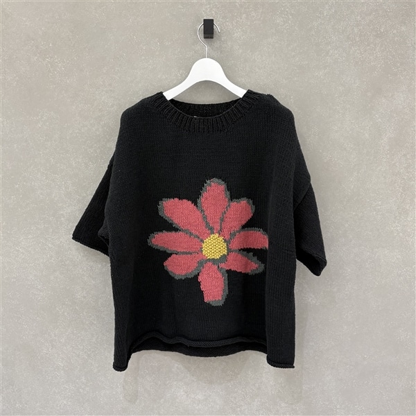 MacMahon Knitting Mills /マクマホンニッティングミルズ/Big S/S Crew Neck Knit-Flower PINK FREE