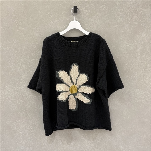 MacMahon Knitting Mills /マクマホンニッティングミルズ/Big S/S Crew Neck Knit-Flower WHITE FREE