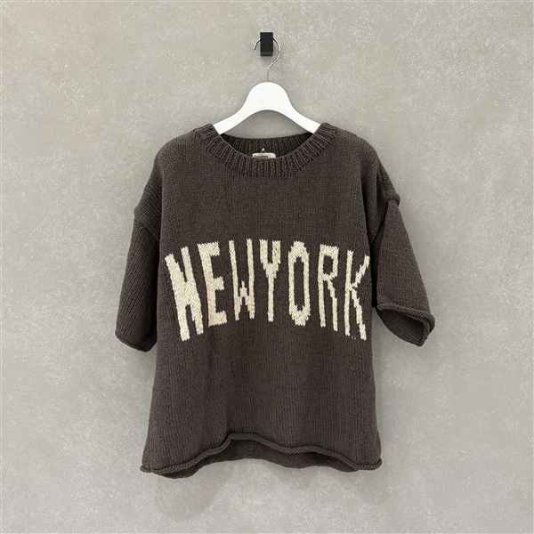 MacMahon Knitting Mills /マクマホンニッティングミルズ/Big S/S Crew Neck Knit-NEW YORK BROWN FREE