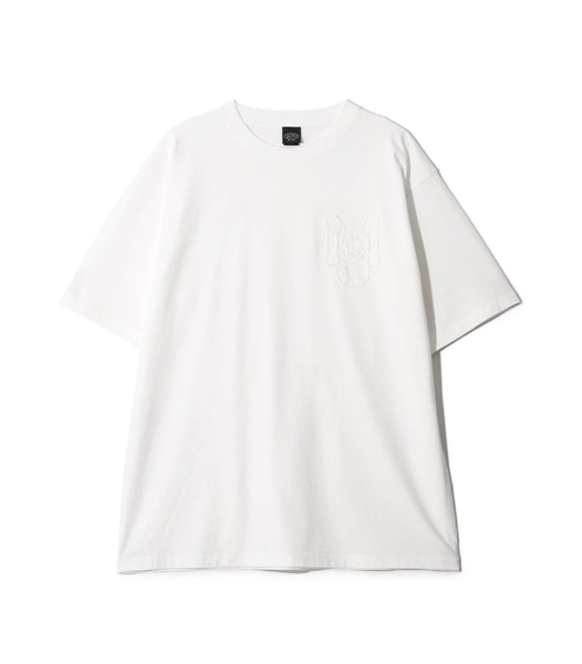 MANASTASH/マナスタッシュ/PUMICE TEE RAW EDGE LOGO ホワイト S