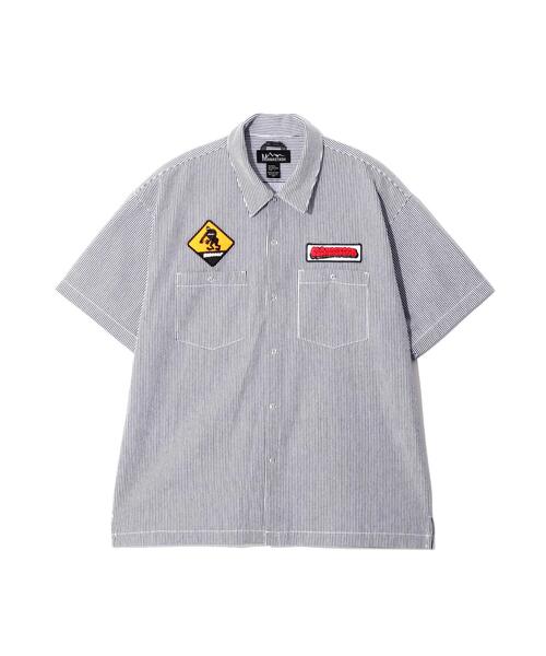 MANASTASH/マナスタッシュ/PATCHED LOGO WORK SHIRT ネイビー S