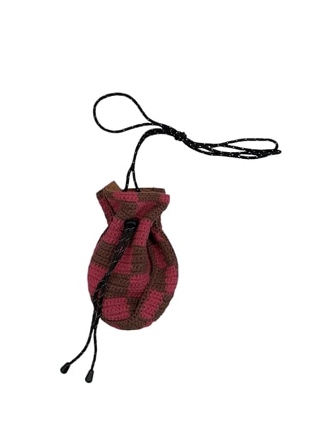 MacMahon Knitting Mills /マクマホンニッティングミルズ/Pochette - Checker PINK FREE